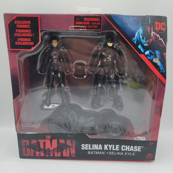 DC The Batman Selina Kyle Chase Action Figures with Batcycle Toy Set - Picture 1 of 6